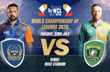 వరల్డ్ చాంపియన్షిప్ ఆఫ్ లెజెండ్స్ (WCL) T20: ఇంగ్లాండ్ ఛాంపియన్స్ విజయం, భారత్ ఛాంపియన్స్ వద్ద 23 రన్స్ తేడాతో జయప్రదం