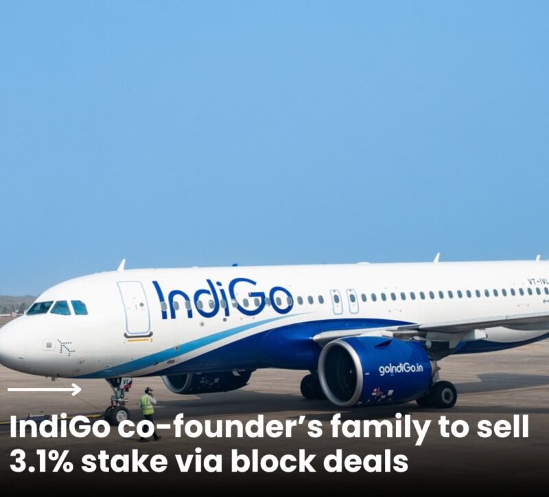 రాకేశ్ గంగ్వాల్ ఫ్యామిలీ, ఇన్టరగ్లోబ్ ఎవియేషన్ (ఇండిగో)లో 3.1% స్టాక్ విక్రయానికి సన్నాహాలు