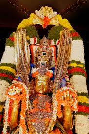 Lord Malayappa Swamy mounted the magnificent Garuda Vahanam